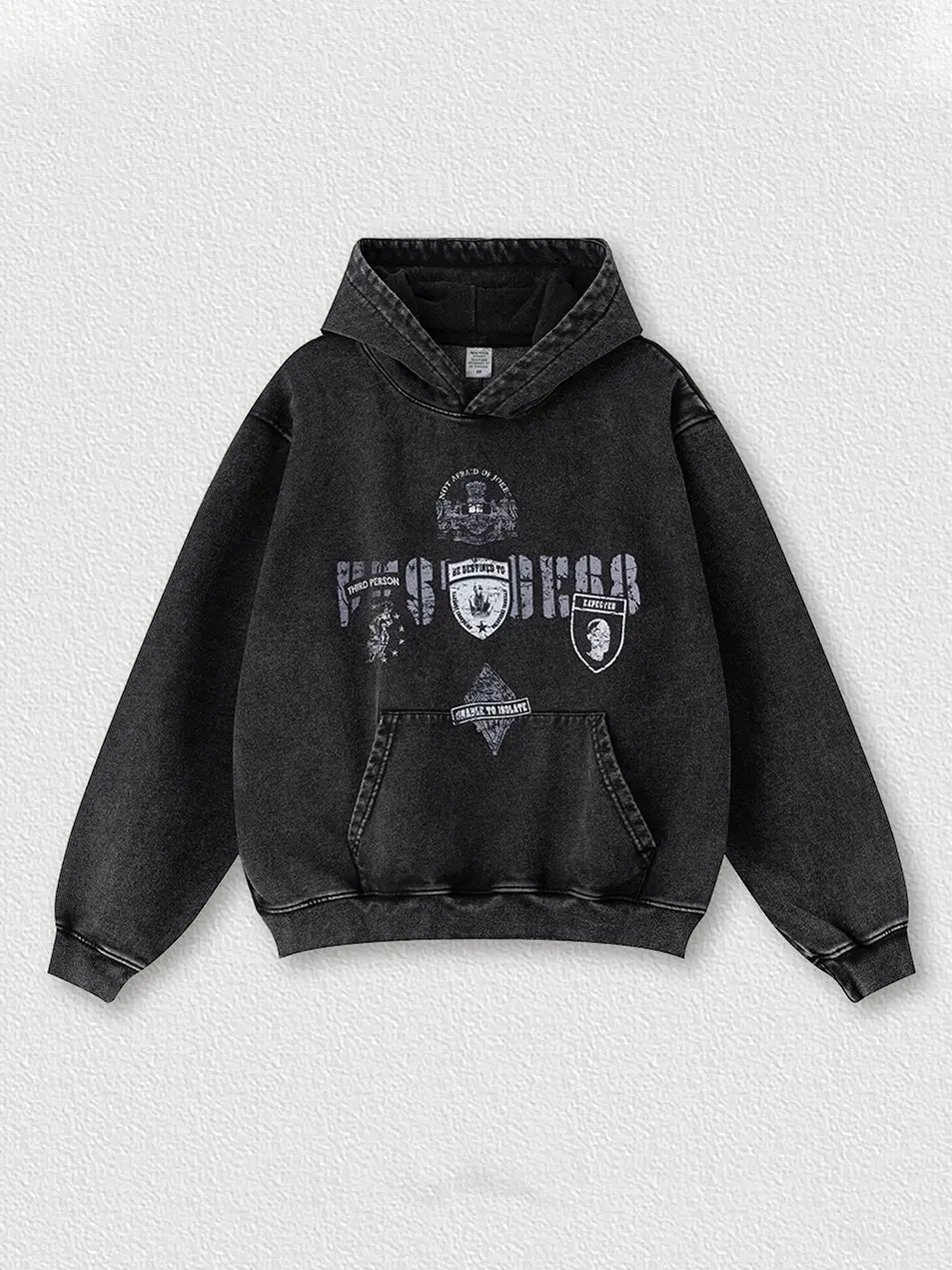 450g Cotton Vintage Old School Hiphop Printed Hoodie
