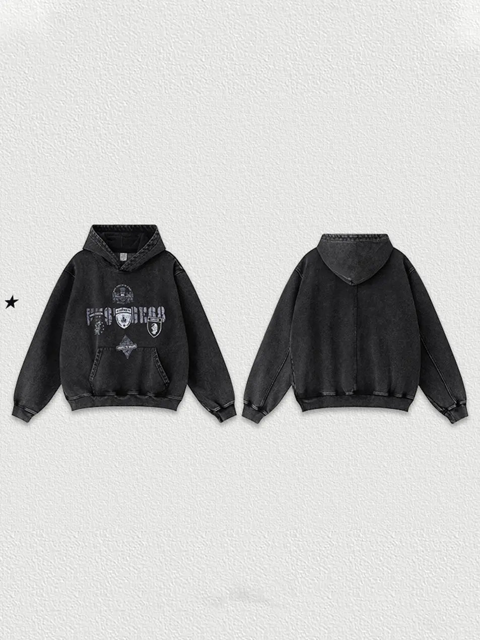 450g Cotton Vintage Old School Hiphop Printed Hoodie
