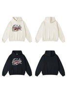 445g Vintage Wash Old Cotton Create Flower Printed Hoodie