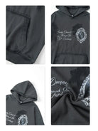 370g Vintage Wash Old Cotton Gradation Letter Printed Hoodie