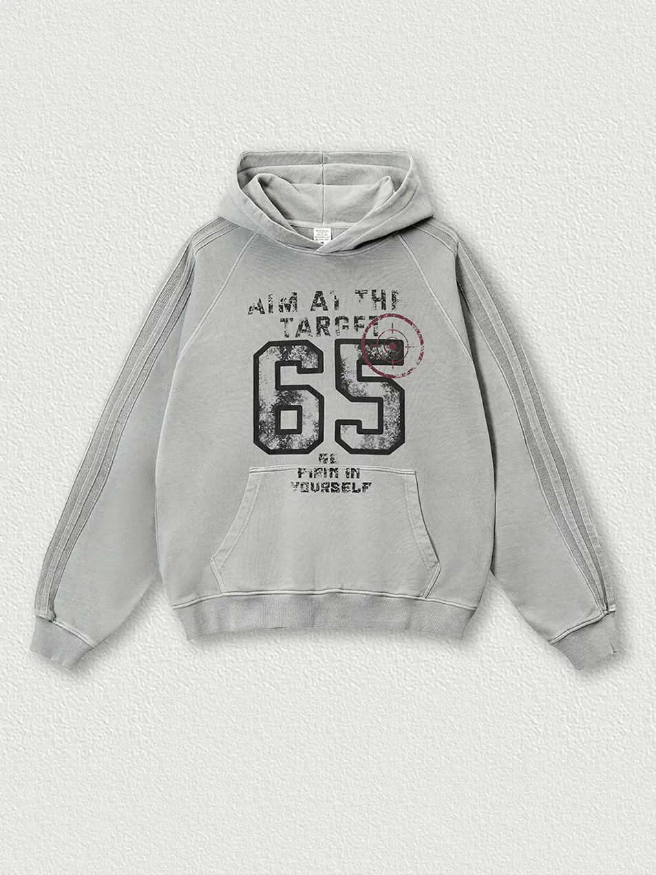 Vintage Number  Printed 410g Cotton Hoodie