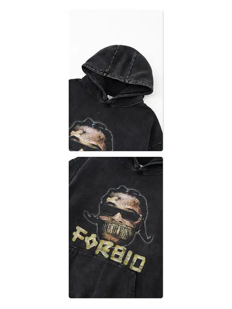 420g Hip-pop For Bid Wash Old Cotton Hoodie Emma Bridess