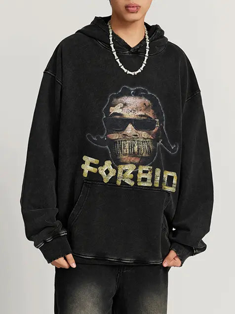 420g Hip-pop For Bid Wash Old Cotton Hoodie Emma Bridess