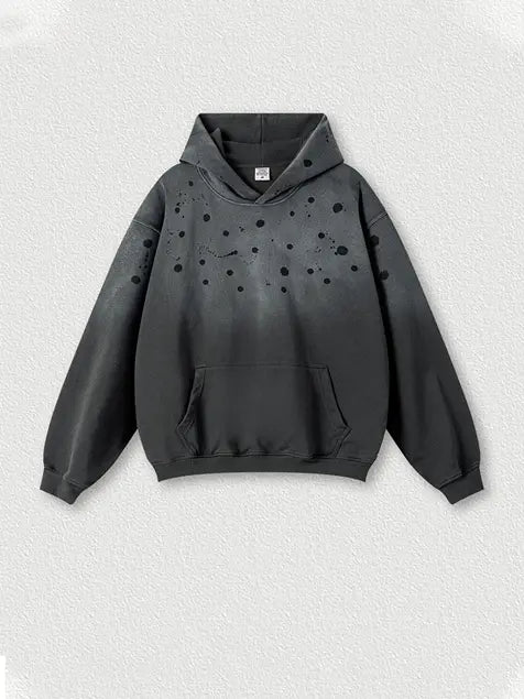 410g Wash Old Dotted Cotton Hoodie Emma Bridess