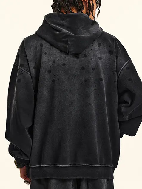 410g Wash Old Dotted Cotton Hoodie Emma Bridess