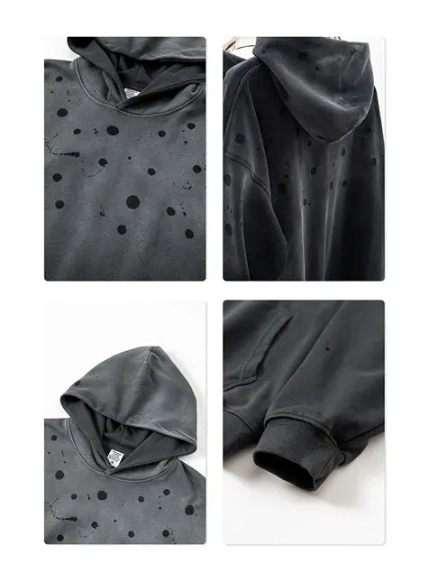 410g Wash Old Dotted Cotton Hoodie Emma Bridess
