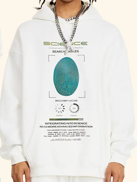 345g Vintage Wash Old Cotton Science Fingerprint Hoddie Emma Bridess