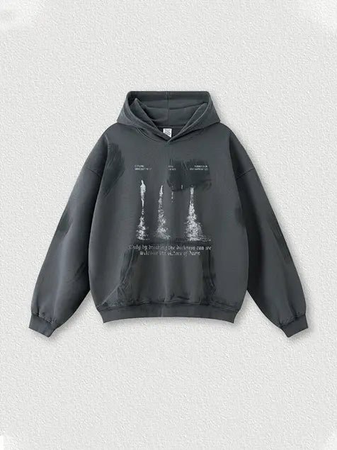 370g Cotton Vintage Wash Old Printed Hoodie Emma Bridess