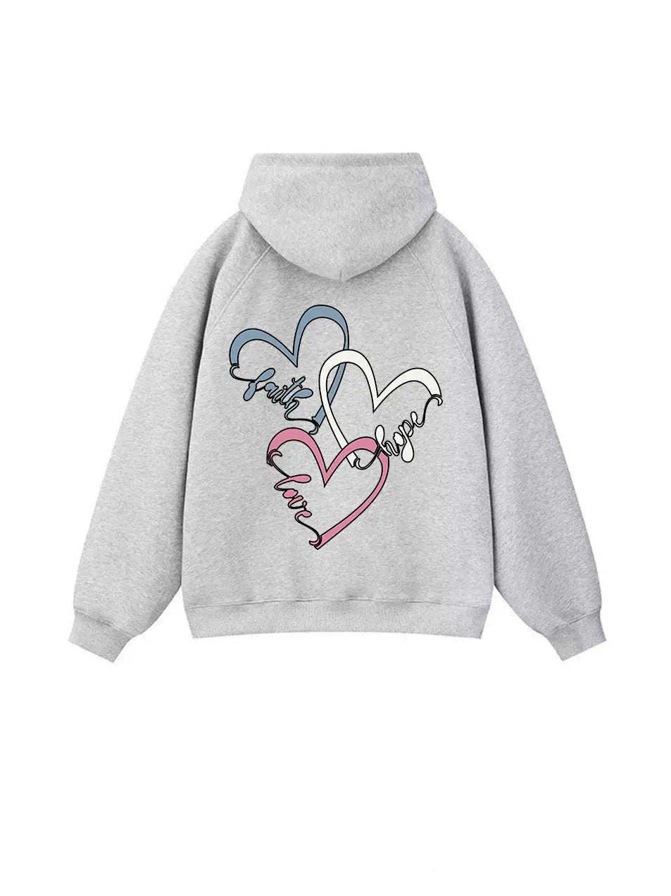320g Love Heart Printed Cotton Hoodie for Valentine's Day Emma Bridess