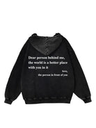 360g You Are Enough Letter Printed Wash Old Cotton Hoodie Emma Bridess