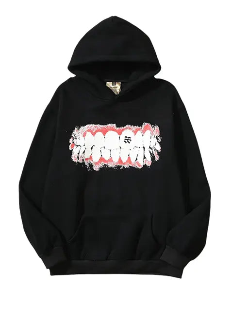 Hip-pop Teeth Cotton Hoodie for Men Emma Bridess