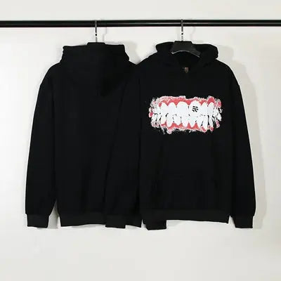 Hip-pop Teeth Cotton Hoodie for Men Emma Bridess