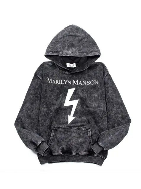 Manson Flash Print Wash Old Hoodie Emma Bridess