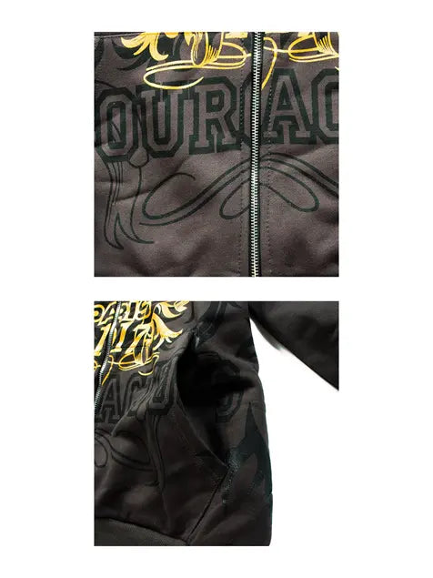 380g Goth Paris Zip-up Cotton Hoodie Emma Bridess