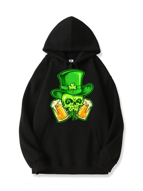 320g Guinness Printed Cotton Hoodie for St. Patrick's Day Emma Bridess