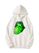 320g Four-leaf Clover Protruding Tongue Printed Cotton Hoodie for St. Patrick's Day Emma Bridess