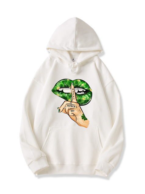 320g Hush Printed Cotton Hoodie for St. Patrick's Day Emma Bridess