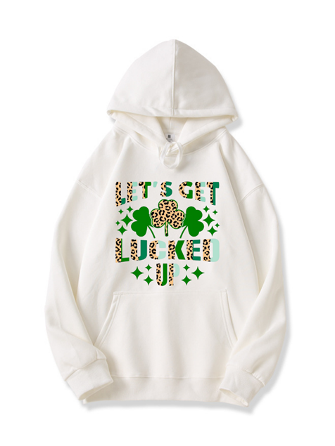 320g Lucked Up Shamrock Cotton Hoodie for St. Patrick's Day Emma Bridess
