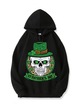 320g Four Leaf Clover Skull Printed Cotton Hoodie for St. Patrick's Day Emma Bridess