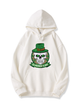 320g Four Leaf Clover Skull Printed Cotton Hoodie for St. Patrick's Day Emma Bridess