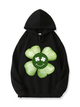 320g Cartoon Four Leaf Clover Cotton Hoodie for St. Patrick's Day Emma Bridess