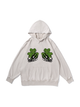 360g Shamrock Printed Wash Old Cotton Hoodie for St. Patrick's Day Emma Bridess