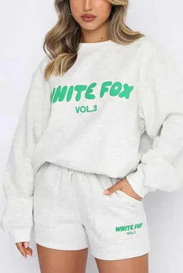 Matching sweatshirt and shorts shop