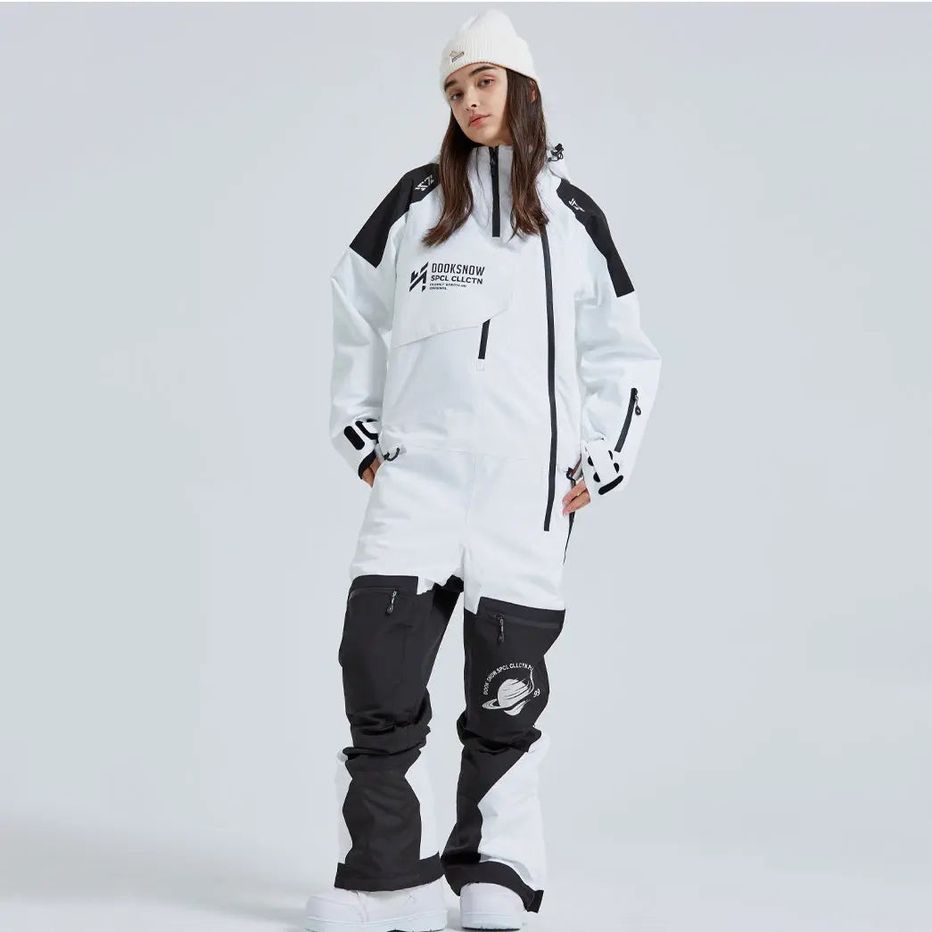 Outdoor Hooded Ski Jumpsuits Coveralls One Piece Ski Suits