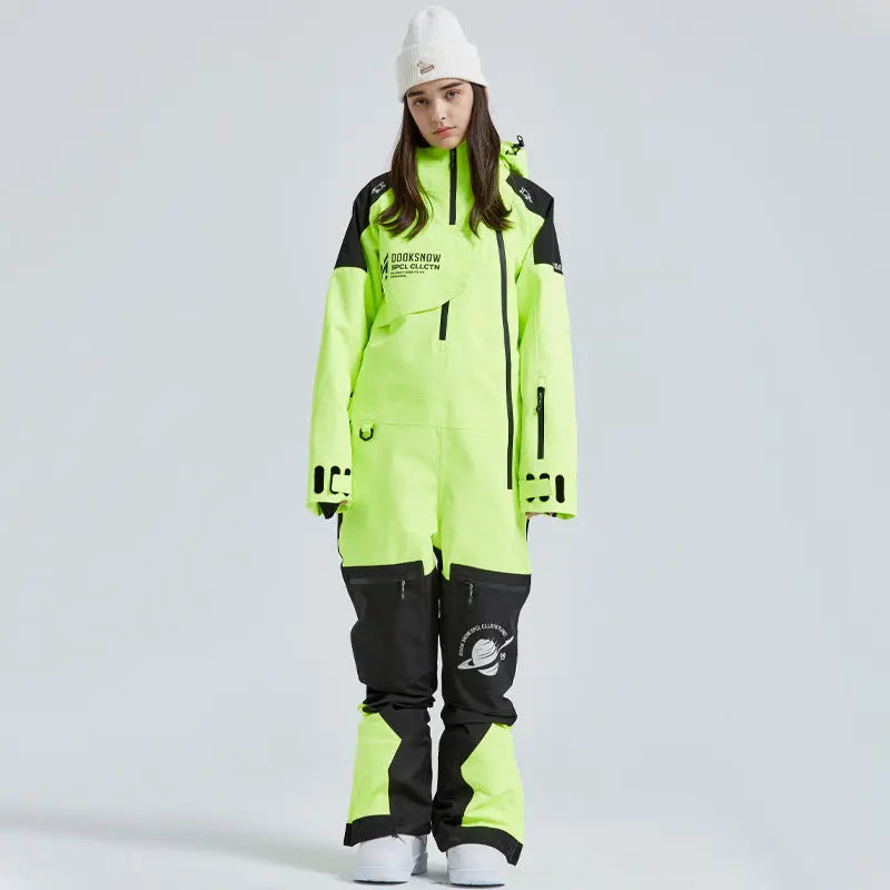 Outdoor Hooded Ski Jumpsuits Coveralls One Piece Ski Suits