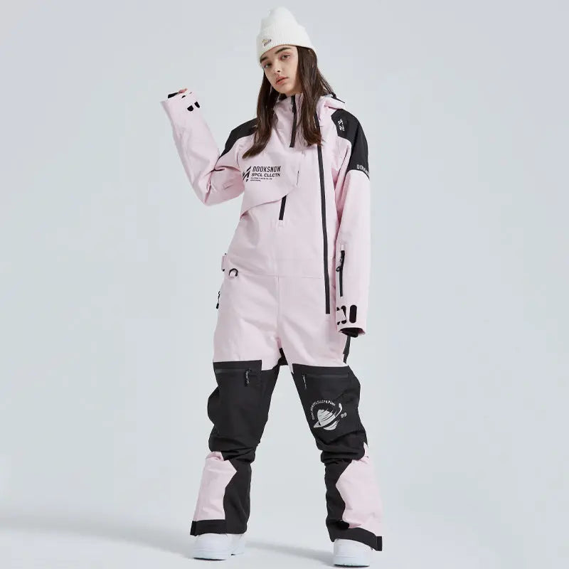 Outdoor Hooded Ski Jumpsuits Coveralls One Piece Ski Suits