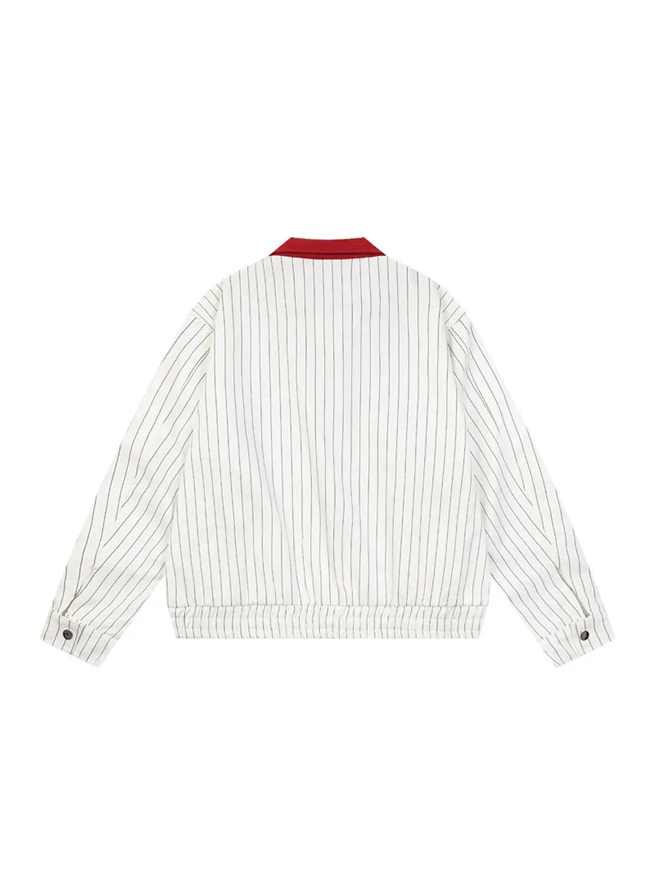 Striped Patchwork Baseball Jacket for Women Emma Bridess