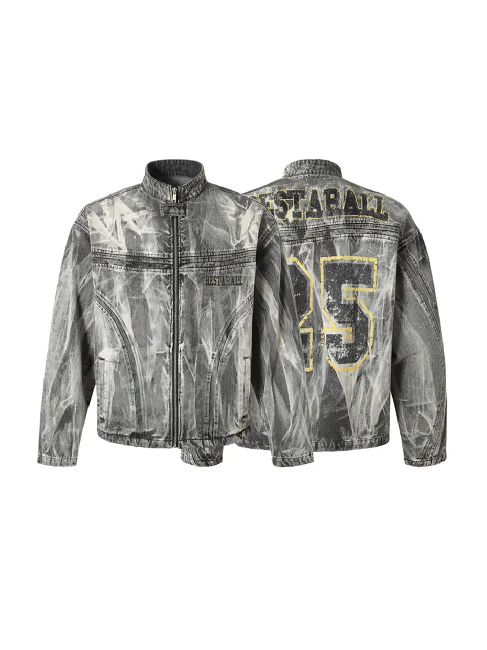 Vintage Wash Made Old Printed Jacket for Man Emma Bridess