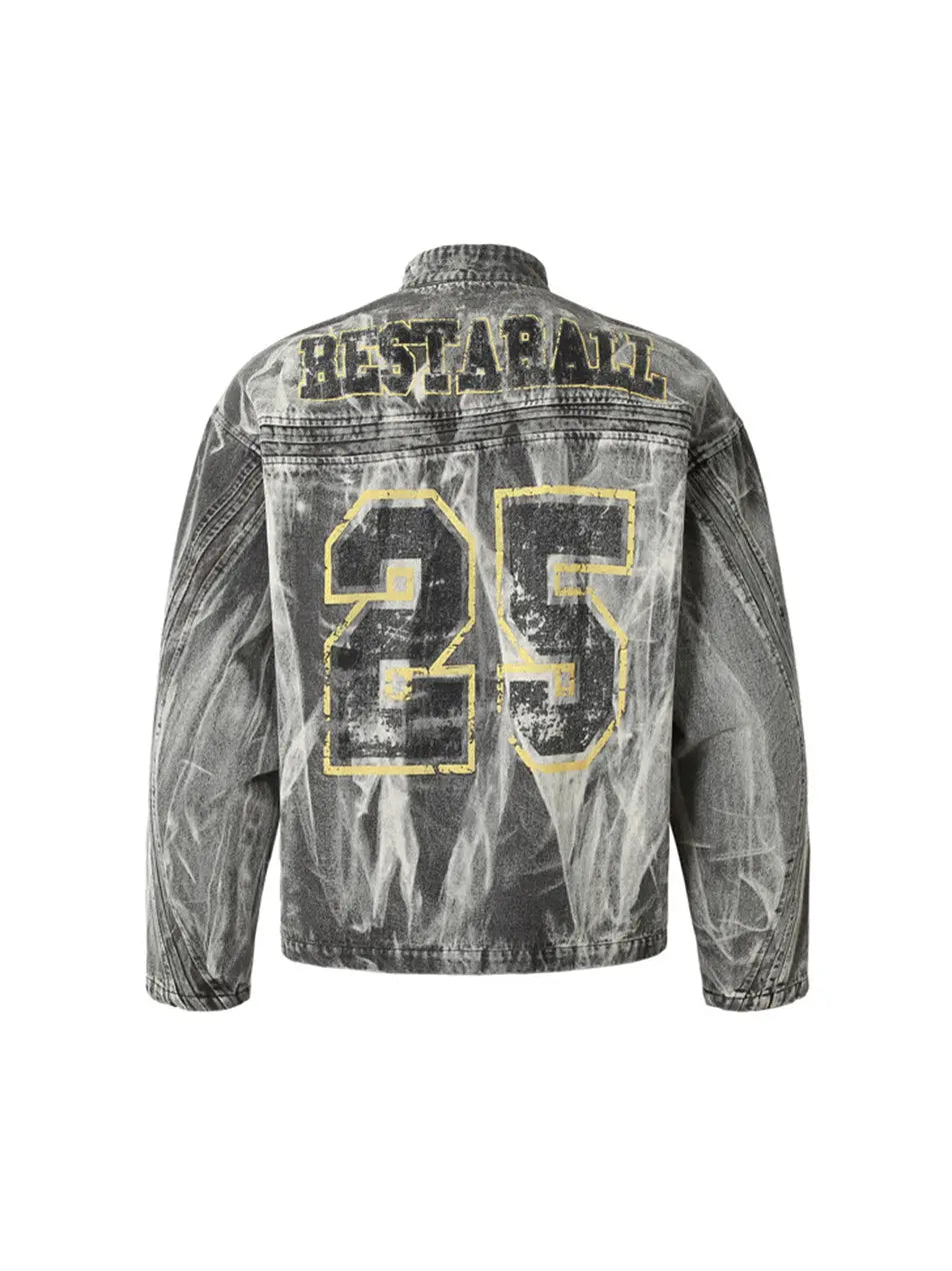 Vintage Wash Made Old Printed Jacket for Man Emma Bridess