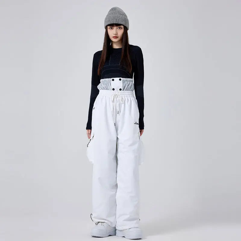 Loose Fit Snow Pants with Drawstring Waist for Ski & Snowboard