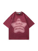 Blurred Star Letter Printed T-shirt