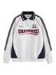 Contrasting Embroidered Letter Polo Neck Sports Hoodie