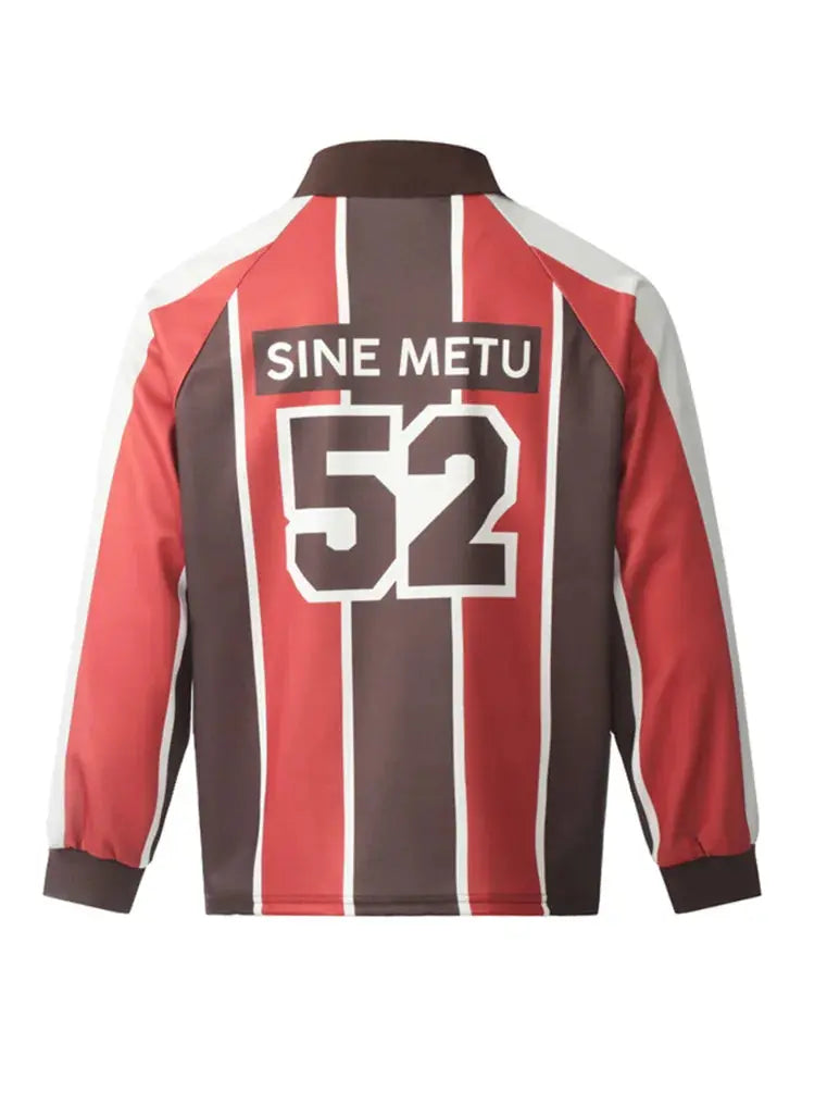 Vintage Polo Collar Sports Sweatshirt