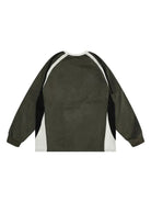 Vintage Contrast Color Letter Embroidered Sweatshirt