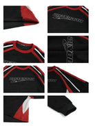 Vintage Contrast Color Letter Embroidered Sweatshirt