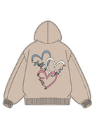 320g Love Heart Printed Cotton Hoodie for Valentine's Day Emma Bridess