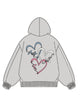 320g Love Heart Printed Cotton Hoodie for Valentine's Day Emma Bridess