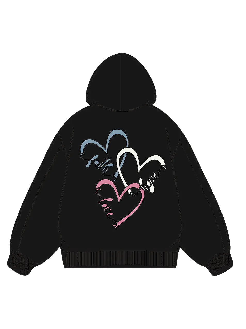 320g Love Heart Printed Cotton Hoodie for Valentine's Day Emma Bridess