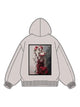 360g Cotton Heart Rose Printed Wash Old Hoodie for Valentine's Day Emma Bridess