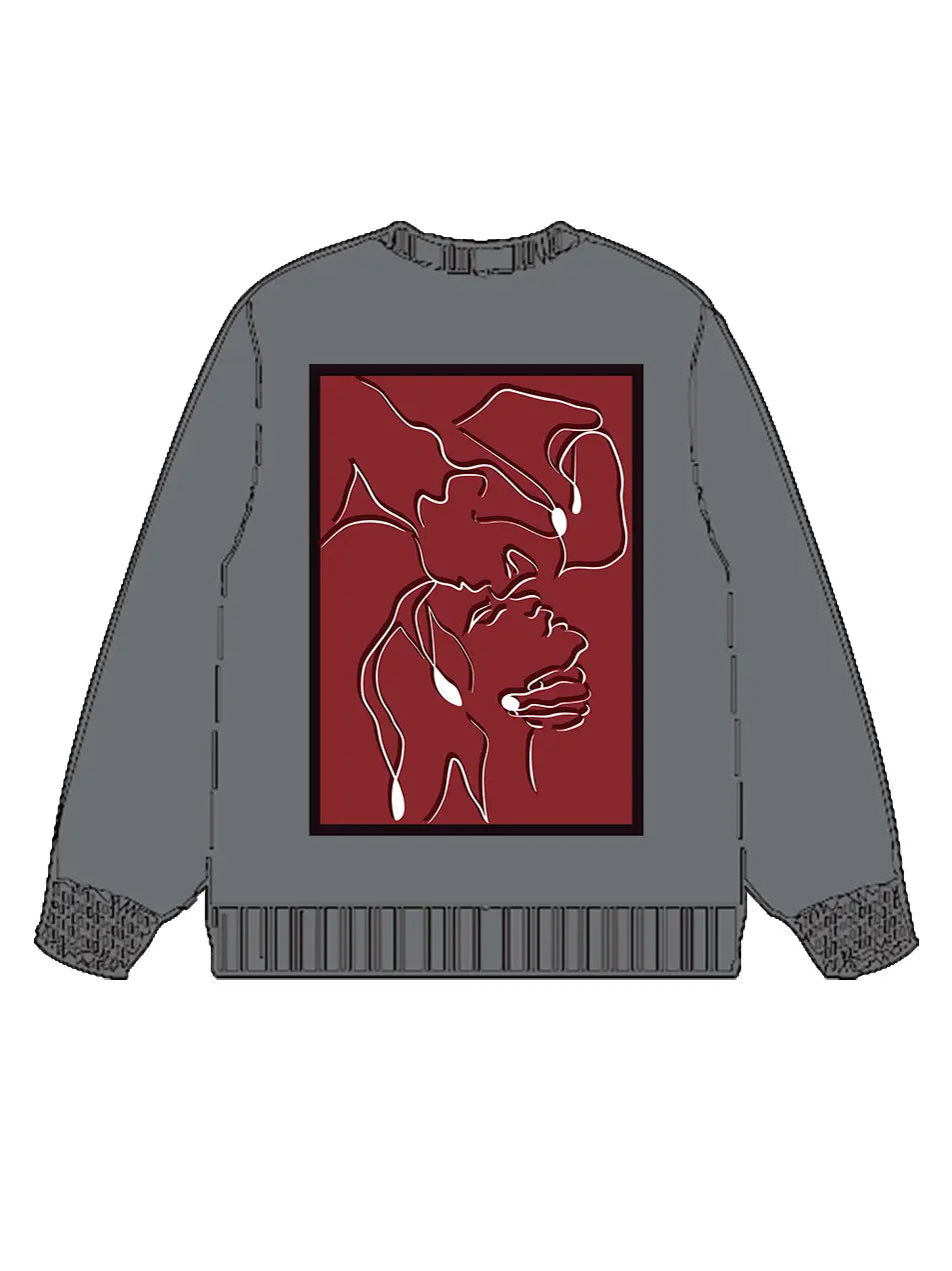 350g Cotton Red Back Printed Wash Old Sweatshirt for Valentine's Day Emma Bridess