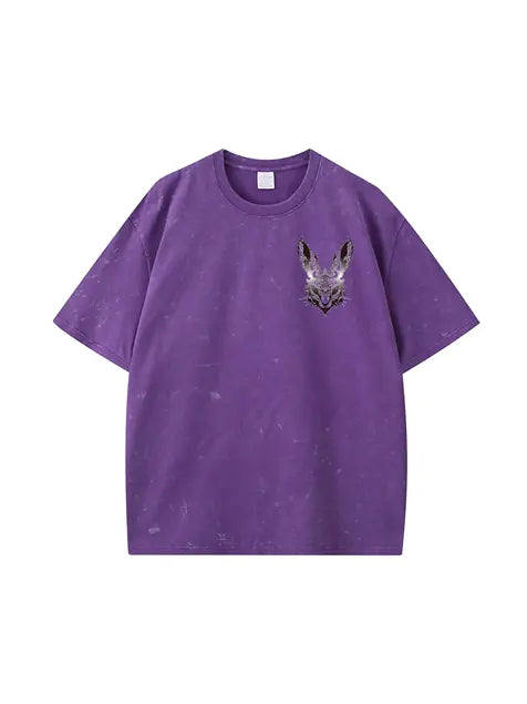 270g Cotton Easter Future Rabbit Printed Wash Old T-shirt Emma Bridess