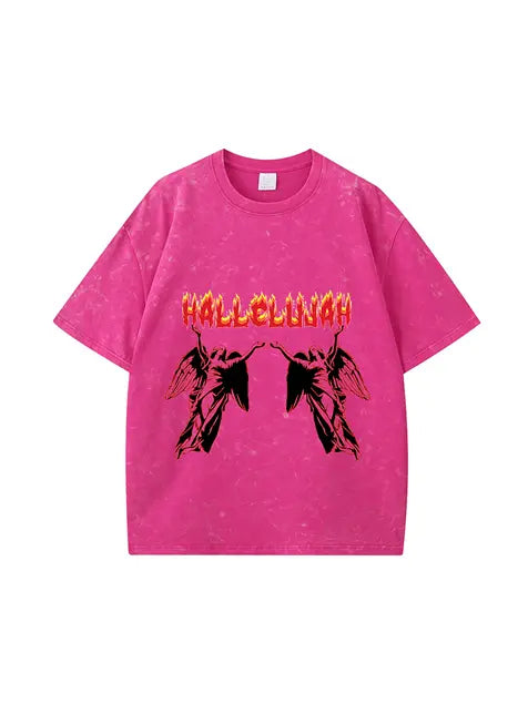 270g Cotton Easter Pray Printed Wash Old T-shirt Emma Bridess