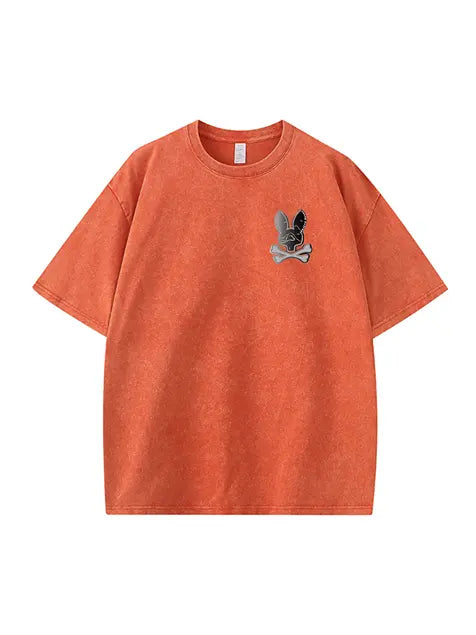 270g Cotton Easter Back Printed Wash Old T-shirt