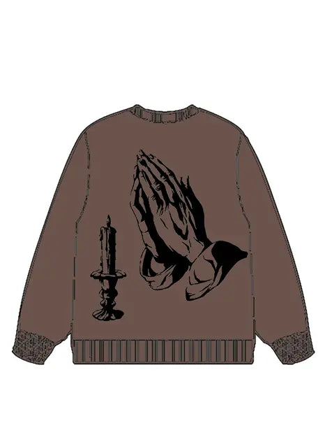 350g Cotton Hallow God Printed Wash Old Sweatshirt for Easter Emma Bridess