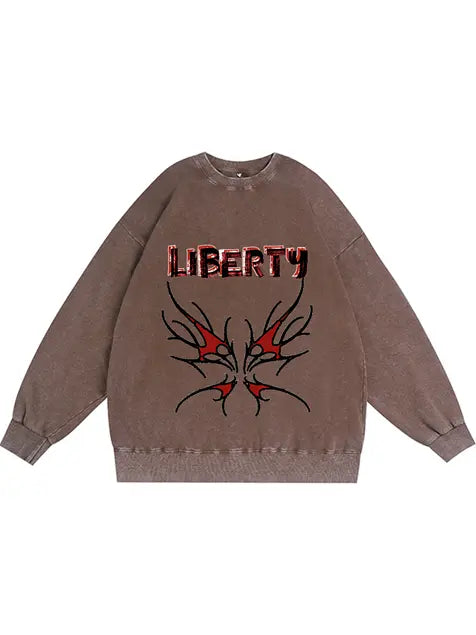 350g Cotton Liberty Butterfly Printed Wash Old Sweatshirt Emma Bridess
