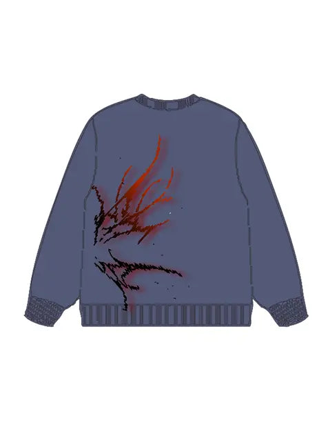 320g Red Back Butterfly Printed Cotton Sweatshirt Emma Bridess